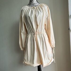 J.Crew Cotton poplin tie-sleeve button-front romper